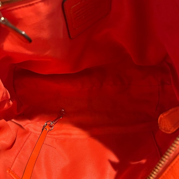 Coach Tatum Orange Leather Whiplash Tote Handbag Bag Purse F34398 Rare - Picture 12 of 15